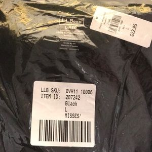 LLBean Pima Crewneck L Short Sleeve Black
